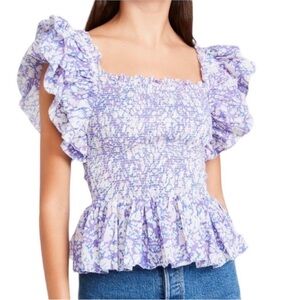 Love the Label. Floral Ruffle Sleeve Top.